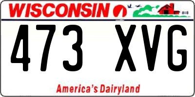 WI license plate 473XVG