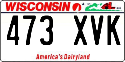 WI license plate 473XVK