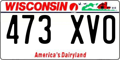 WI license plate 473XVO