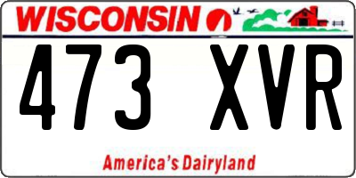 WI license plate 473XVR