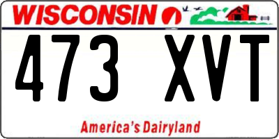 WI license plate 473XVT