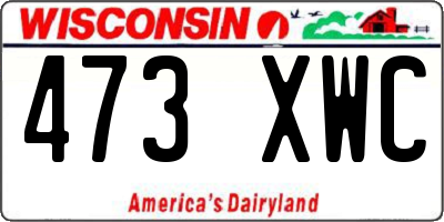WI license plate 473XWC