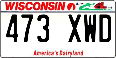 WI license plate 473XWD
