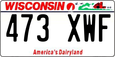 WI license plate 473XWF