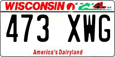 WI license plate 473XWG