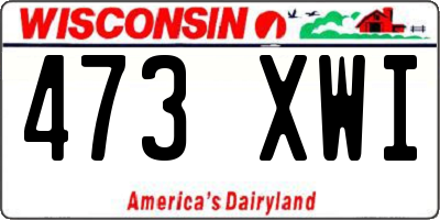 WI license plate 473XWI