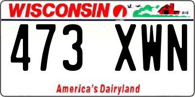 WI license plate 473XWN
