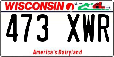 WI license plate 473XWR