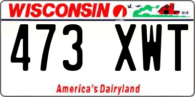 WI license plate 473XWT