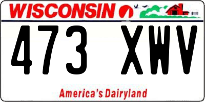 WI license plate 473XWV