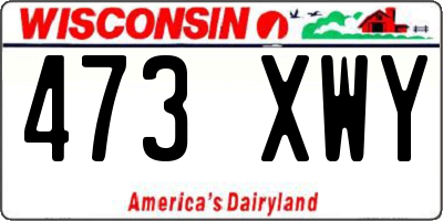 WI license plate 473XWY