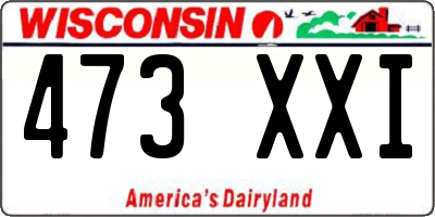 WI license plate 473XXI