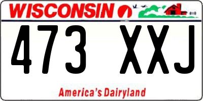 WI license plate 473XXJ