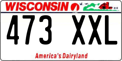 WI license plate 473XXL
