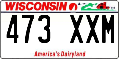 WI license plate 473XXM