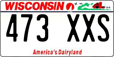 WI license plate 473XXS
