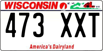 WI license plate 473XXT