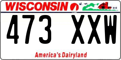 WI license plate 473XXW