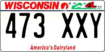 WI license plate 473XXY