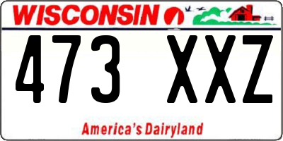 WI license plate 473XXZ