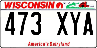 WI license plate 473XYA