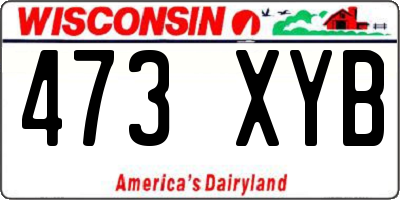 WI license plate 473XYB