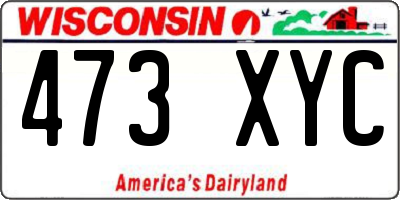 WI license plate 473XYC