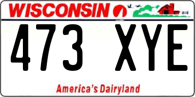 WI license plate 473XYE