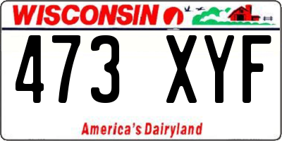 WI license plate 473XYF