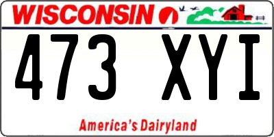 WI license plate 473XYI