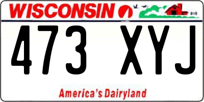 WI license plate 473XYJ