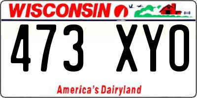 WI license plate 473XYO