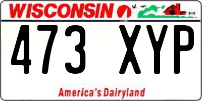 WI license plate 473XYP