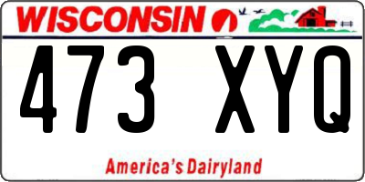 WI license plate 473XYQ