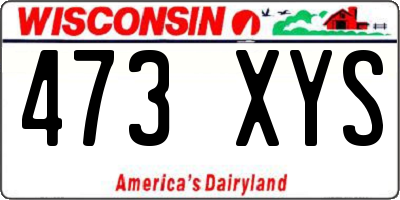 WI license plate 473XYS