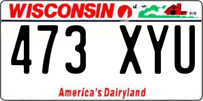 WI license plate 473XYU
