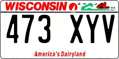 WI license plate 473XYV