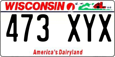 WI license plate 473XYX