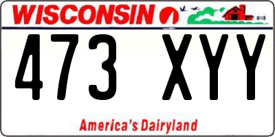 WI license plate 473XYY