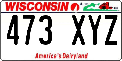 WI license plate 473XYZ