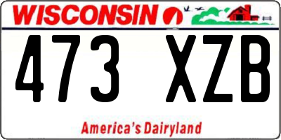 WI license plate 473XZB