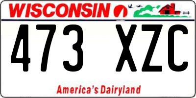 WI license plate 473XZC