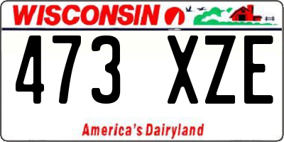 WI license plate 473XZE