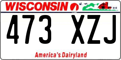 WI license plate 473XZJ