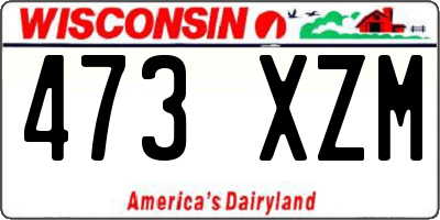 WI license plate 473XZM