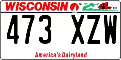 WI license plate 473XZW