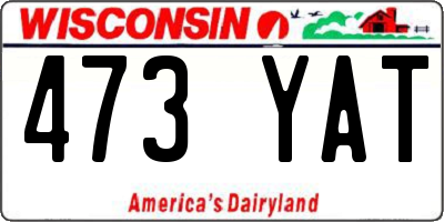 WI license plate 473YAT