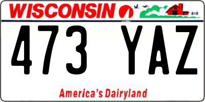 WI license plate 473YAZ