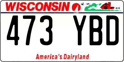 WI license plate 473YBD