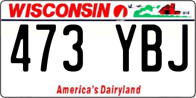 WI license plate 473YBJ